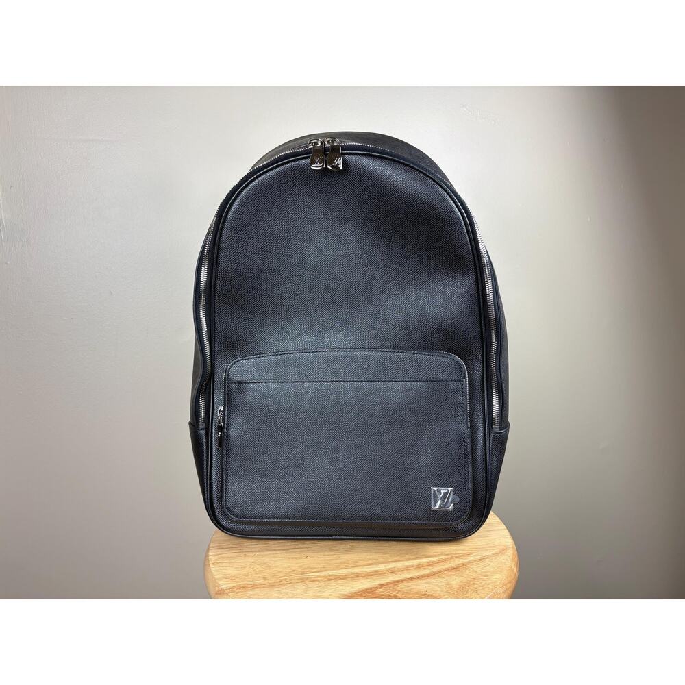 Authentic Louis Vuitton Taiga Leather Alex Black Backpack w/ COA